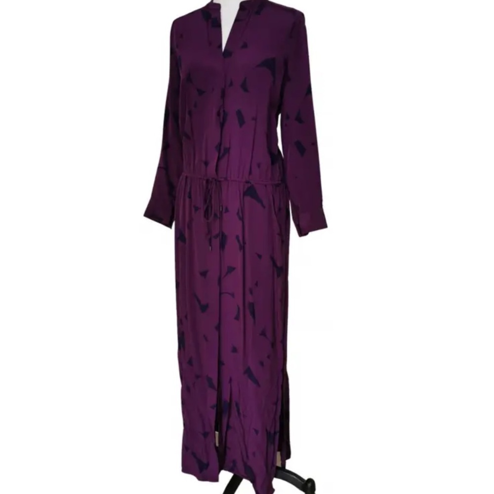 Loose fit 100% silk VINCE shirt dress